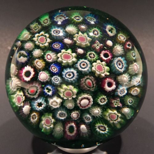 Rare Antique Riedel Art Glass Paperweight Close Packed Complex Millefiori