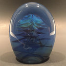 Rare Michael O'keefe Art Glass Paperweight Opalescent Ruffles In Blue