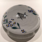Rare Antique Albert Graeser Art Glass Paperweight Freemasons Floral White Plaque