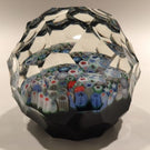 Orient & Flume Art Glass Paperweight Close Packed Millefiori Complex Faceting