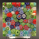 Modern Signed Murano Art Glass Paperweight Close Packed Millefiori Block