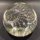 Signed Tom Philabaum Modern Art Glass Paperweight Dichroic Bubble Twist