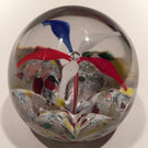 Antique Eastern European Art Glass Paperweight Multicolored Spider Lilly