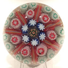 Vintage Strathearn Art Glass Paperweight Doorknob Twists & Millefiori On Orange