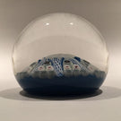 Vintage Strathearn Art Glass Paperweight 8 Spoke Latticino & Millefiori on Blue