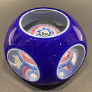 Murano Art Glass Paperweight Double Overlay Millefiori Flower Silhouette Cane
