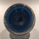 Vintage Strathearn Art Glass Paperweight 8 Spoke Latticino & Millefiori on Blue