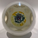 Vintage Murano Art Glass Paperweight Millefiori Overlay Enamel Painted Flowers