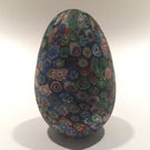 Large Murano Art Glass Paperweight Egg Shaped Close Packed Millefiori