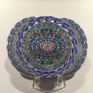 Vintage Saint Louis Art Glass Paperweight Millefiori Basket Of Flowers Piedouche