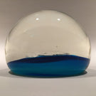 Vintage Art Glass Paperweight JFK Kennedy Sulphide On Blue Star Cut Base