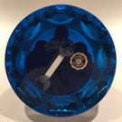 Cristal D'Albert Faceted Art Glass Paperweight "The Moon Astronauts" Sulphide