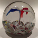 Antique Eastern European Art Glass Paperweight Multicolored Spider Lilly