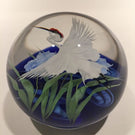Huge Daniel Salazar Lundberg Studios Art Glass Paperweight Sandhill Crane