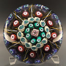 Vintage Strathearn Art Glass Paperweight Doorknob Twists & Millefiori On Black