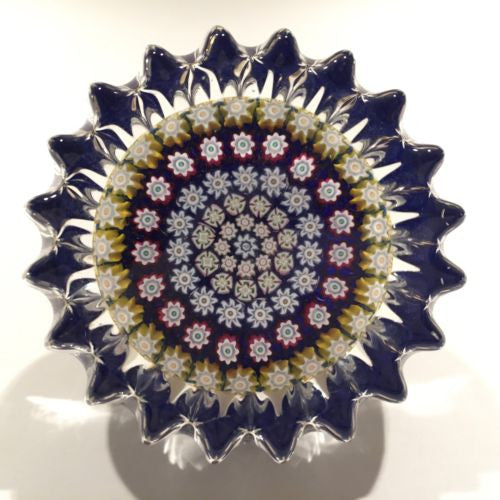 Perthshire Art Glass Paperweight Scalloped Edge Doorknob Concentric Millefiori