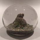 Antique Baccarat Art Glass Paperweight Rock / Sand Dune Moss Ground