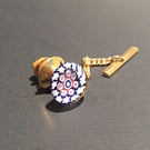 Vintage Caithness Art Glass Paperweight Jewelry Millefiori Tie Tack Pin