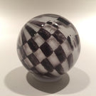 Early Mark Matthews 2" Black & White Checkered Art Glass Marble
