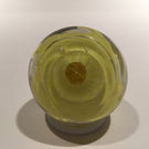 Vintage Miniature Murano Art Glass Paperweight Ruffled Millefiori on Yellow