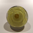 Vintage Miniature Murano Art Glass Paperweight Ruffled Millefiori on Yellow