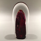 Modern American Signed Studio Art Glass Paperweight Purple Gold Leaf Sculpture