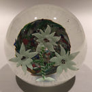 Antique Bohemian Eastern European Art Glass Paperweight Lamp Worked Flower