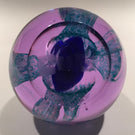 Caithness Modern Art Glass Paperweight Encased Blue form w/ Purple Glass