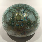 Antique English Green Bottle Glass Paperweight Whimsy Reverse Decoupage