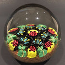 Vintage Murano Fratelli Toso Art Glass Paperweight Figural Leaf Berry Millefiori