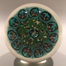 Vintage Murano Art Glass Paperweight Complex Leaf & Flower Silhouette Millefiori