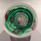 Vintage Elwood Indiana American Studio Art Glass Paperweight Crimp Pink Tulip