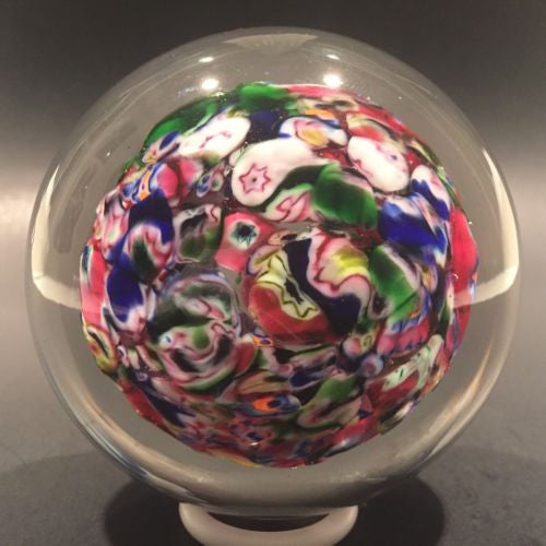 Modern Art Glass Paperweight Unknown Maker Millefiori End Of Day Scramble