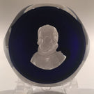 Vintage Cristal D’Albert Art Glass Paperweight Christopher Columbus Sulphide