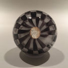 Early Mark Matthews 2" Black & White Checkered Art Glass Marble