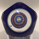 Murano Art Glass Paperweight Double Overlay Millefiori Flower Silhouette Cane