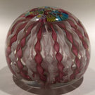 Vintage Murano Art Glass Paperweight Pink Millefiori Crown