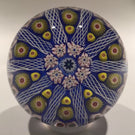 Vintage Strathearn 10 Spoke Latticino and Millefiori on Blue