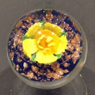 Handmade Al Janelle Art Glass Marble Lampworked Yellow Flower Marble