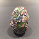Large Murano Art Glass Paperweight Egg Shaped Close Packed Millefiori