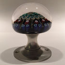 Vintage Strathearn Art Glass Paperweight Doorknob Twists & Millefiori On Black