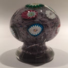 Unusual Murano Art Glass Paperweight Piedouche Millefiori on Purple