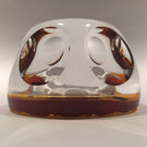 Vintage Cristal D’Albert Faceted Art Glass Paperweight Leonardo DaVinci Sulphide