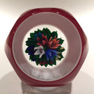 Vintage Saint Louis Art Glass Paperweight Upright Bouquet Faceted Overlay