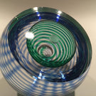 Modern High Quality Art Glass Paperweight Shelled Spirals With Control Bubble