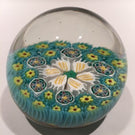 Vintage Murano Art Glass Paperweight Complex Millefiori With Flower Center