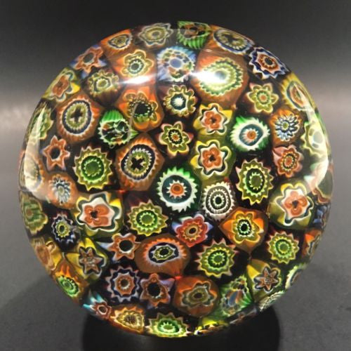 Large Vintage Murano Art Glass Paperweight Complex Closepacked Millefiori