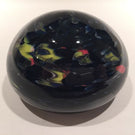 Signed Hilltop Artists Art Glass Paperweight Colorful End Of Day Swirl