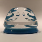 Vintage Baccarat Faceted Art Glass Paperweight Thomas Paine Sulphide on Blue