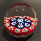 Vintage Murano Art Glass Paperweight Concentric Millefiori Unusual Center Cane